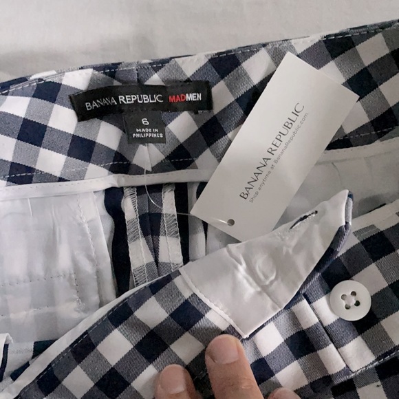 โSOLDโ๐3 for $35๐Banana Republic Navy Gingham Pants - Picture 9 of 13